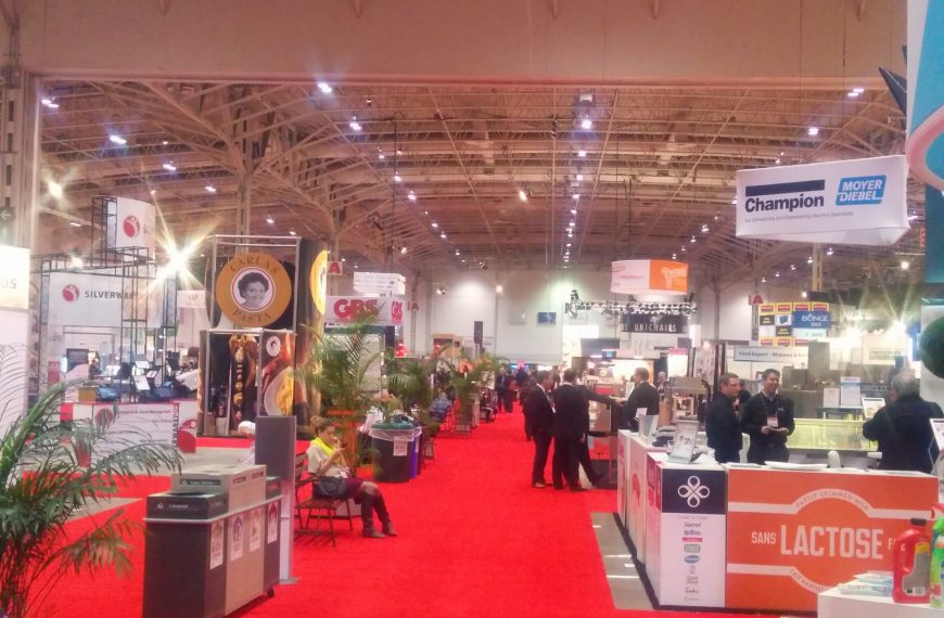 various exhibits at the Restaurants Canada show